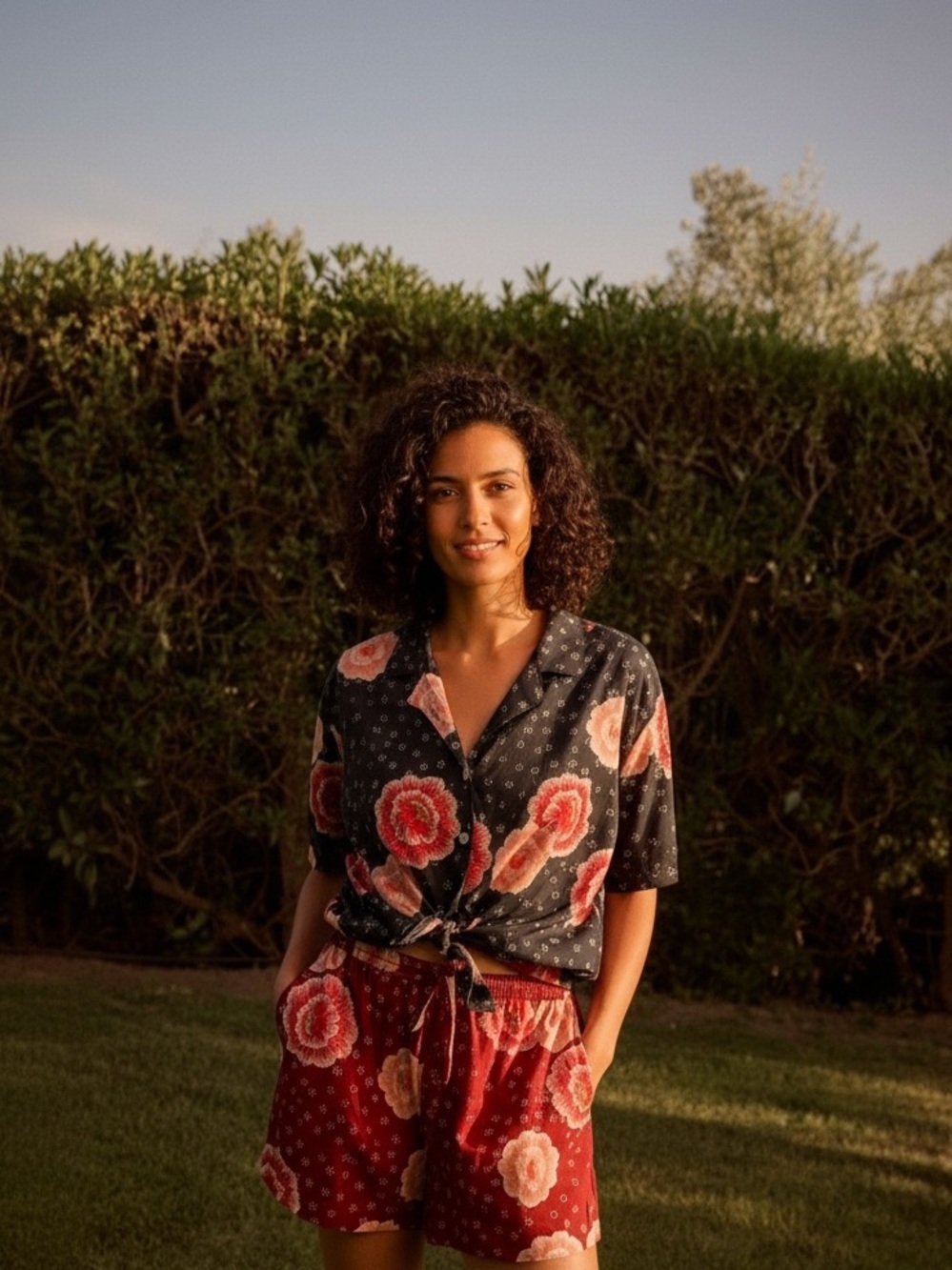 Natalie Martin Violet Top in Poppy Indigo